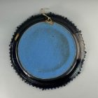 Csavlek Etelka retro kerámia égkék nagyméretű tükör