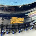 Csavlek Etelka retro kerámia égkék nagyméretű tükör