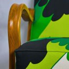 Unique, Restored Art Deco Armchair – Green Waves