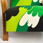 Unique, Restored Art Deco Armchair – Green Waves
