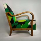 Egyedi, felújított art deco fotel – Zöld hullámzás