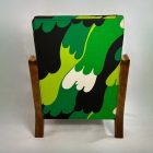 Unique, Restored Art Deco Armchair – Green Waves