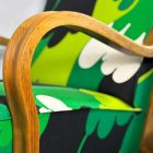 Unique, Restored Art Deco Armchair – Green Waves
