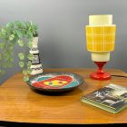 Retro colored yellow and red glass table lamp 1970/80's