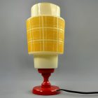 Retro colored yellow and red glass table lamp 1970/80's
