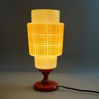 Retro colored yellow and red glass table lamp 1970/80's