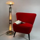 Richard Essig mid-century glass floor lamp, medium height