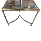 Hollywood regency réz-króm dohányzóasztal 