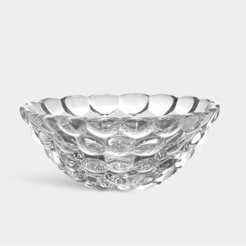Orrefors raspberry crystal bowl